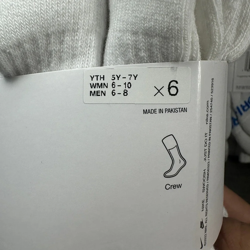 Nike Everyday Plus Kids M Crew Socks 2 Packs of 6 NEW SX6897-968